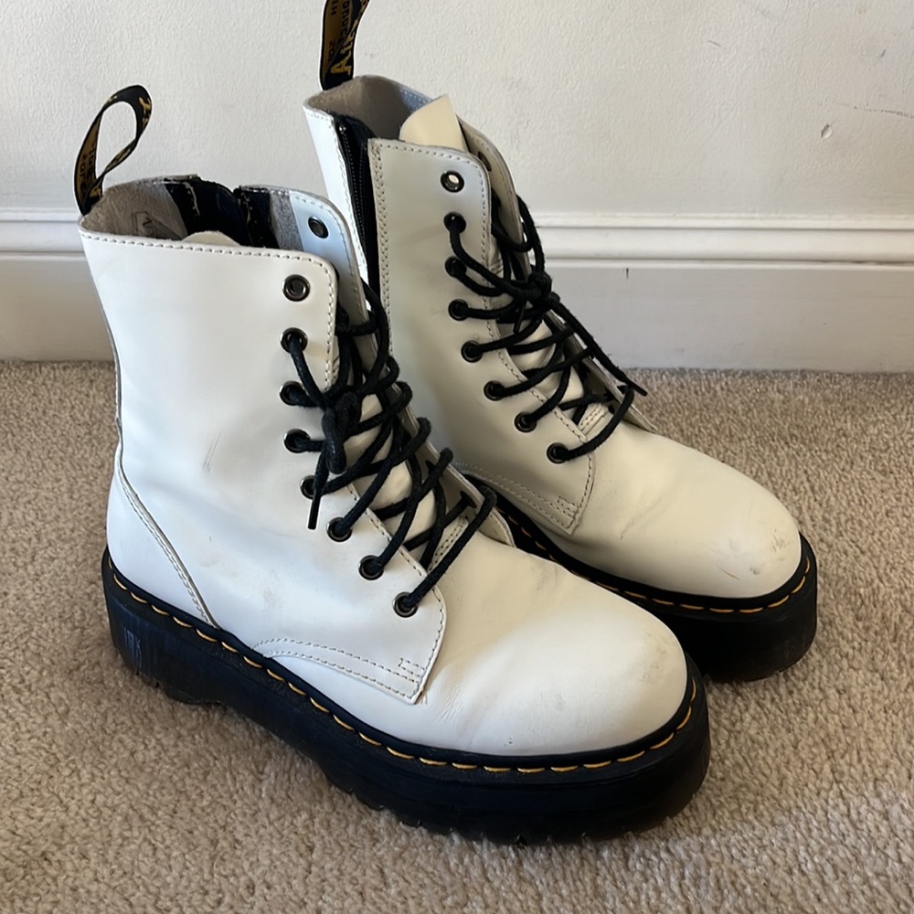 White Platform Doc Martens Jadon Boots